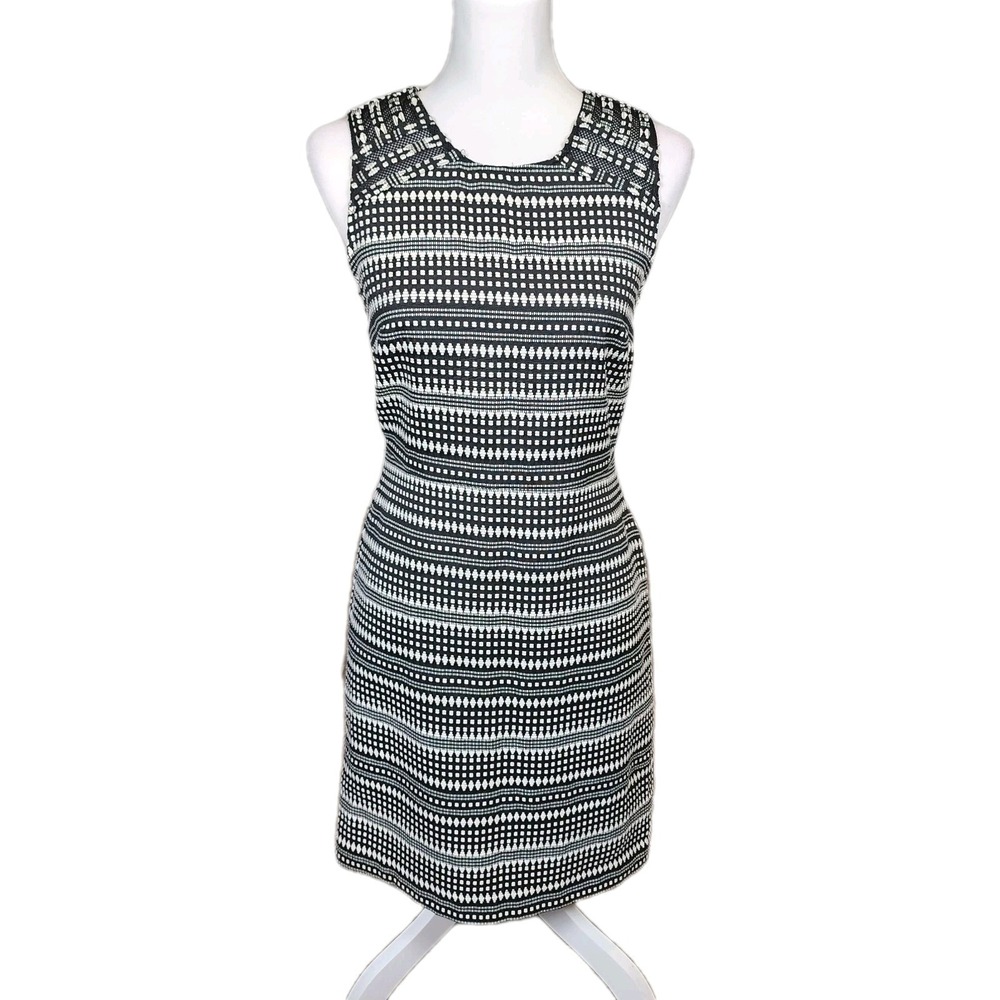 Banana Republic Black White Sleeveless Sheath Dress Womens 2 Career‎ Casual NEW